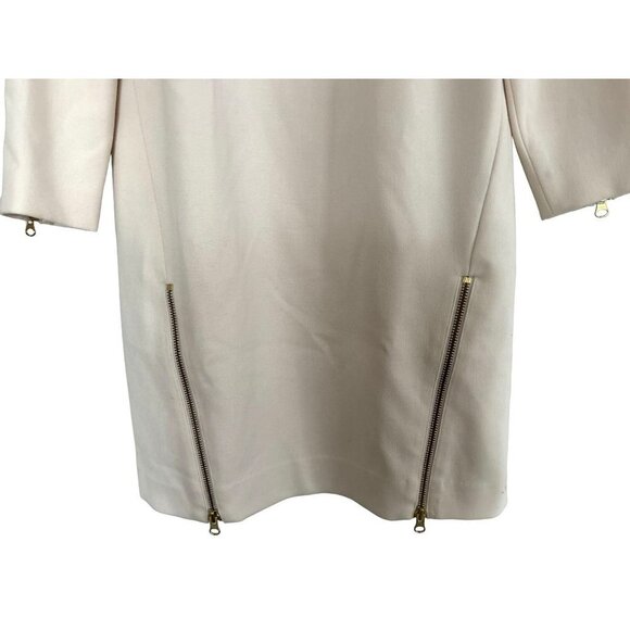 J.CREW White Shift Dress Double Zip Lined Size 6 - Picture 6 of 12